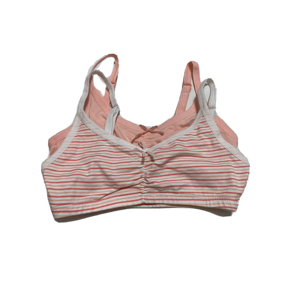 Joe Fresh Kid Girls' 2 Pack Bralette Pink & Striped Size M